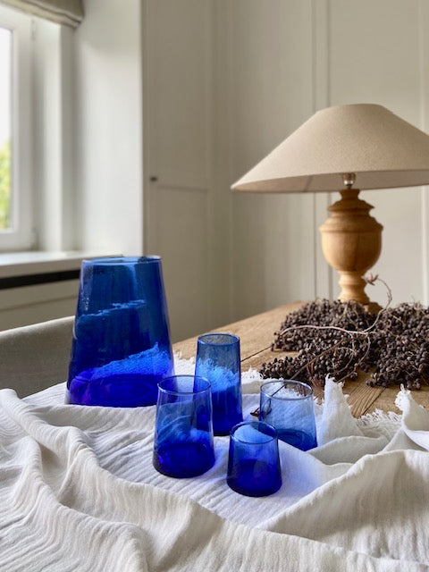 Set van 6 Marokkaanse glazen El Jadida - Koningsblauw